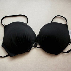 Black Push Up Lace Back Bikini Top Size 36D